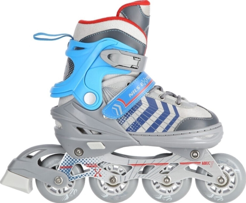 Nils Extreme Nh18192 Rulleskøyter Med Utskiftbar, Justerbar Løper, Grå, Størrelse 29-33