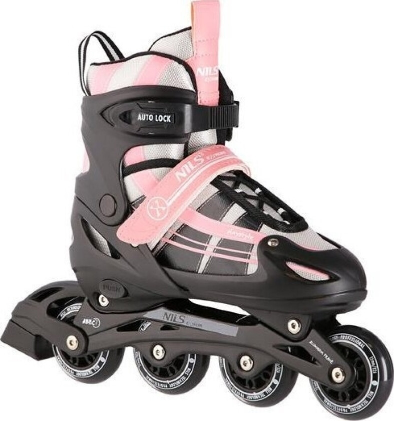 Nils Extreme Nh18366a 2In1 Rulleskøyter Rosa Og Hvit Størrelse L (39-42) Inline Skøyter Med Dimensjoner P. Nils Extreme Hockey