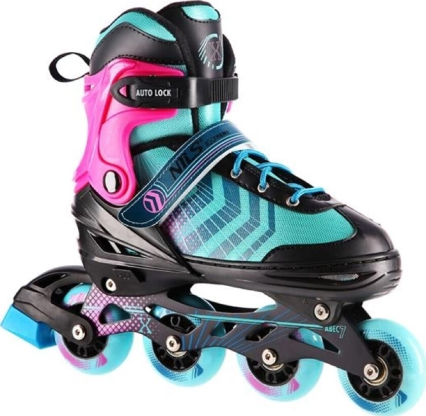 Nils Extreme Nh18192a 4In1 Rulleskøyter Svart Og Lilla Størrelse. M(34-38) Inline Skøyter Med Dimensjoner. P. Nils Extreme Hockey