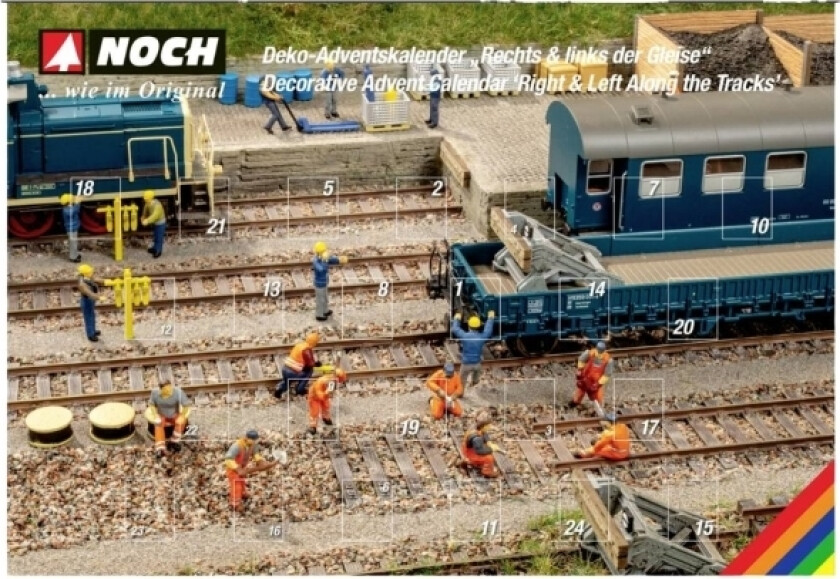 Noch 65592 Gulvdesignsæt Dekorations-Adventskalender »Højre Og Venstre For Sporet«