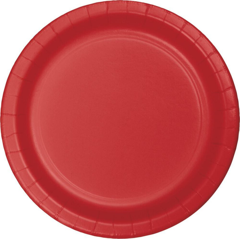 Papptallerken -Rød- 23cm pk/8