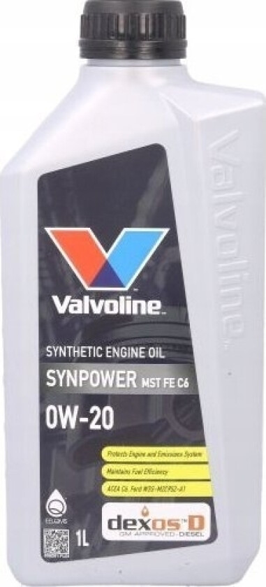 Motorolje Synpower Mst Fe C6 0W20 1L, Valvoline