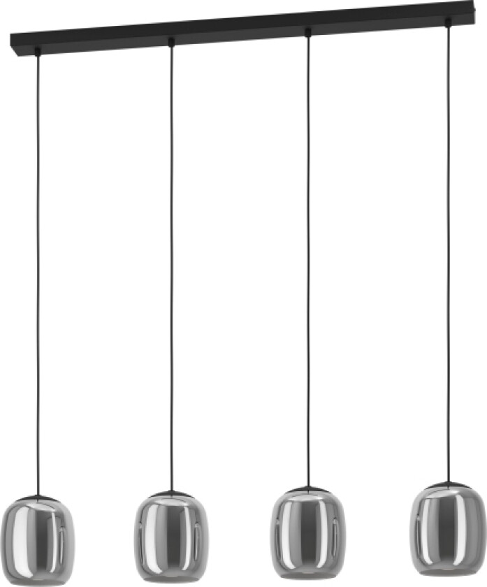 Eglo Ciampino Langbord 4Xe27 Sort/Sorttransp.