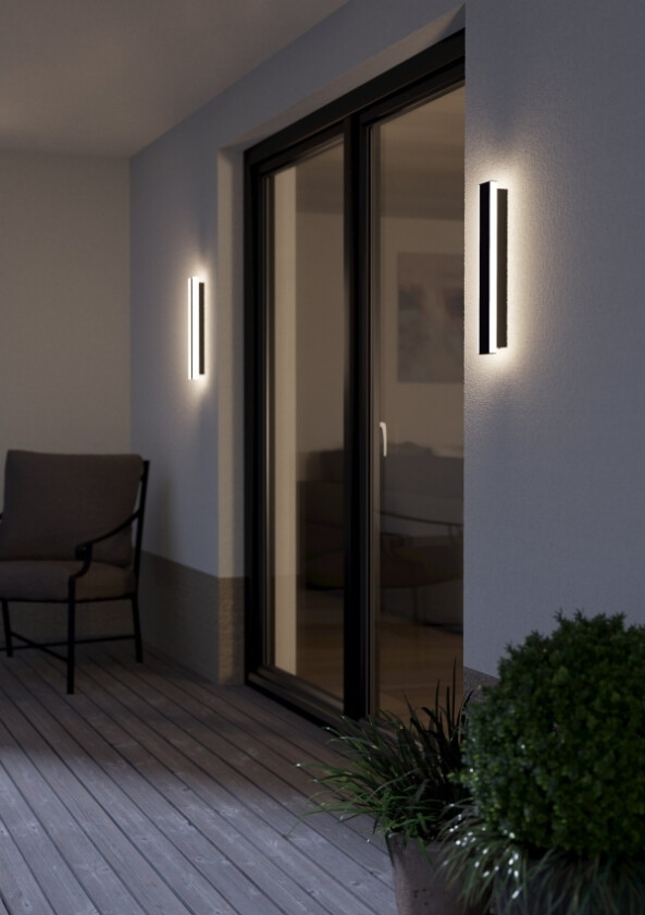 Eglo Neviano Ude Væg L380 1200Lm Ip65 Sort