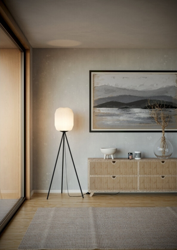 Eglo Belgrave Gulv H1415 E27 Sort/Hvid Fsc