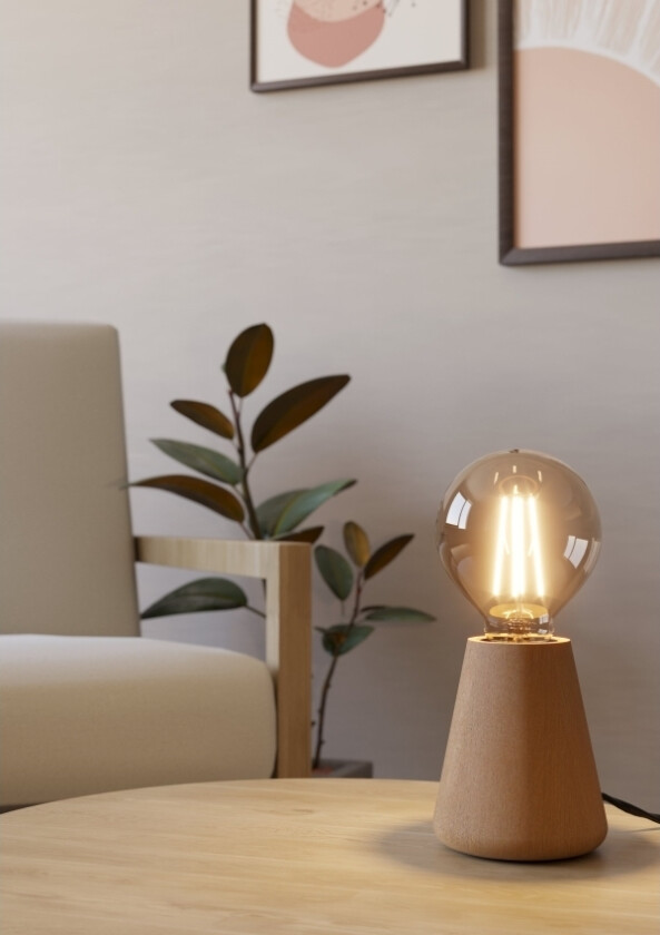 Eglo Asby Bord H100 E27 Lys Træ Fsc