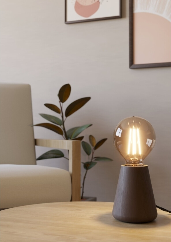 Eglo Asby Bord H100 E27 Mørk Træ Fsc