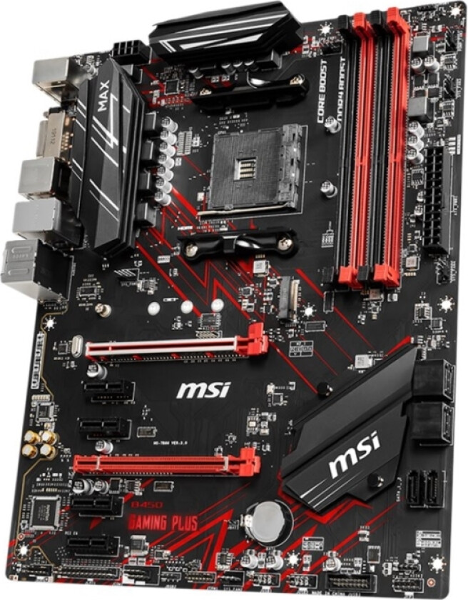 Msi B450 Gaming Plus Max - Hovedkort - Atx - Socket Am4 - Amd B450 Chipset - Usb 3.1 Gen 1, Usb 3.1 Gen 2 - Gigabit Lan - Innbygd Grafikk (Cpu Kreves