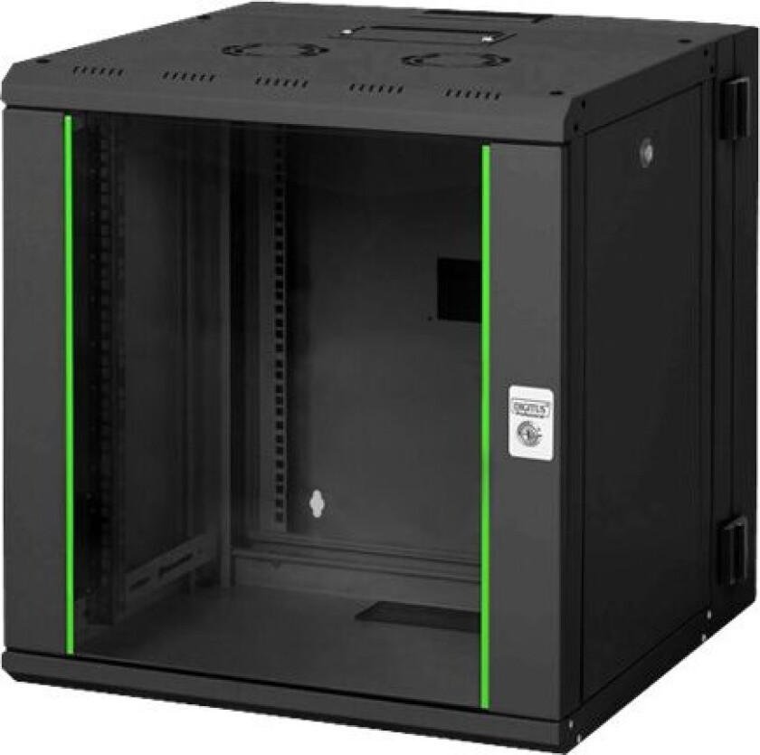 Professional Unique Dn-19 12-U-3-Sw - Rack Skap - Veggmonterbar - Svart, Ral 9005 - 12U - 19"