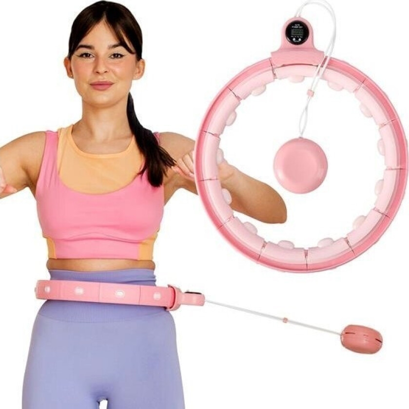 One Fitness Hula Hoop Med Vekt + Teller Fh02 Rosa