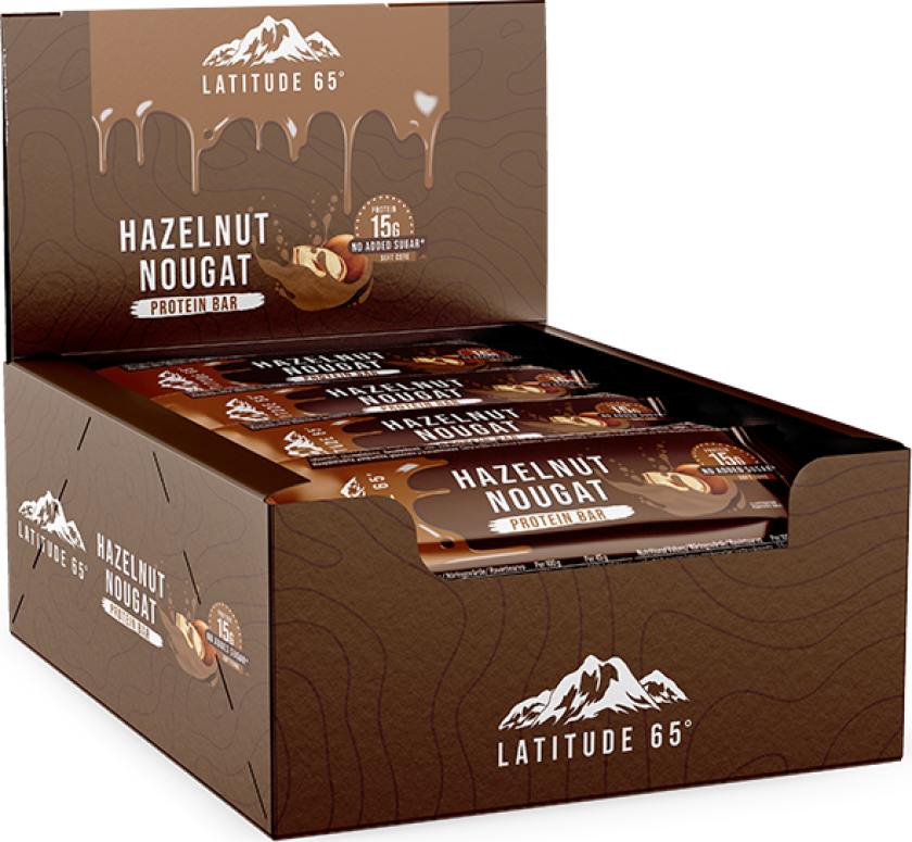 12 x Latitude 65 Protein Bar 45 g Hazelnut