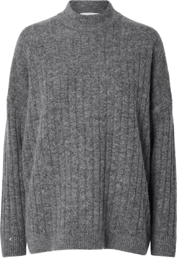 Selected Femme Maline High Neck - Medium Grey Melange