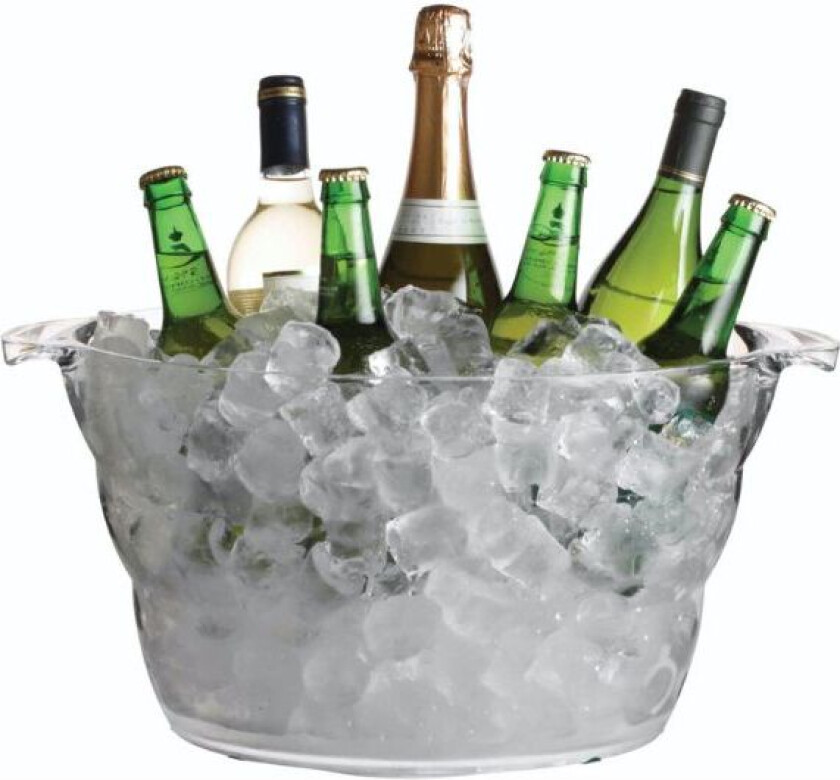 Stor Oval Champagnespand 10l, Klar Akryl Barcraft
