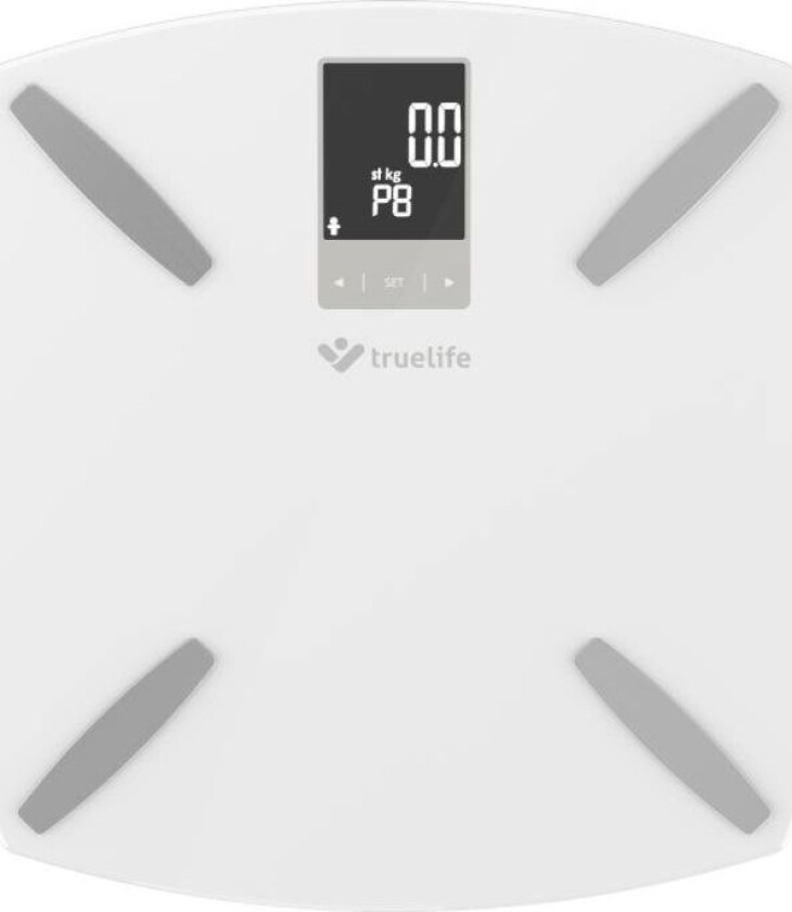 Truelife Fitscale W3, Elektronisk Personvekt, 180 Kg, Firkant, Hvit, Glass, Lcd