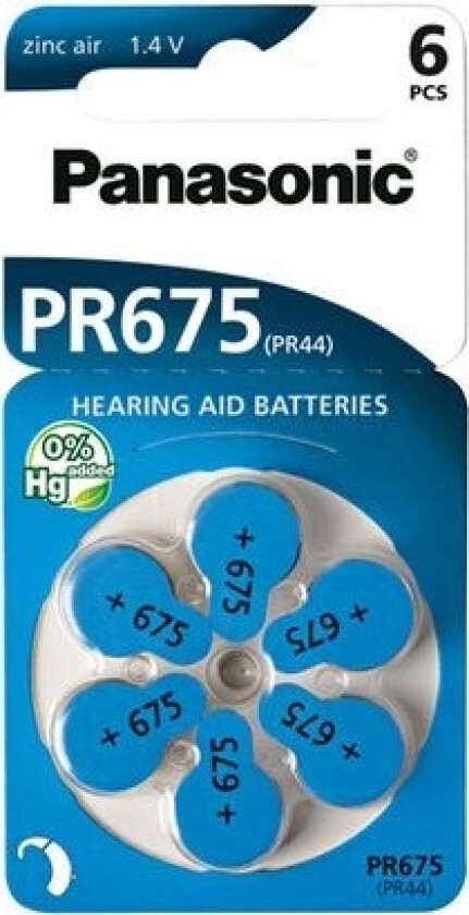 Pr44 Høreapparatbatteri 6 Stk.