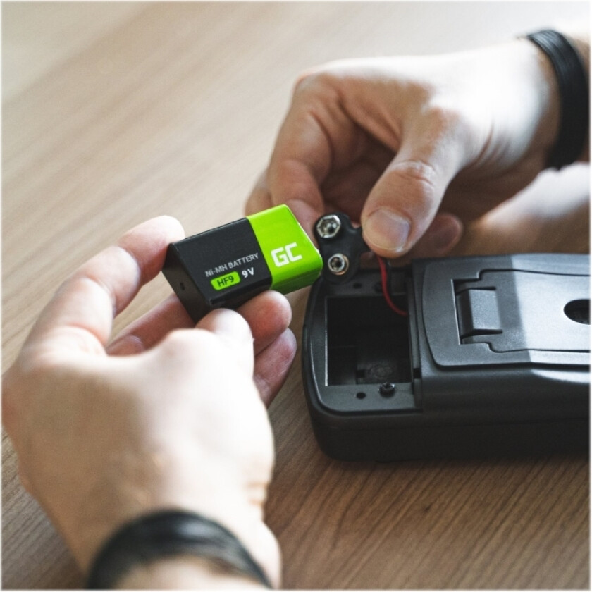Green Cell - Batteri 2 X 9V / Hf9 - Nimh - (Ladbare) - 250 Mah - Svart