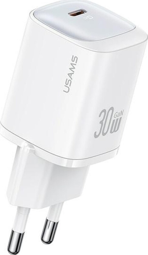 Usams Usams Charger Lod. Nettverk. Cc251 30W Gan Usb-C Hurtiglading Hc-Serien Hvit/Hvit Cc251tc02