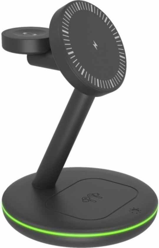 Icy Box-Lader Ib-Sh102-Ch Trådløs Lader For Telefon, Klokke Og Hodetelefoner