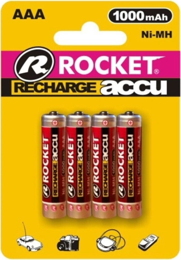 Batteri, Rakett, Oppladbart, Aaa, 1