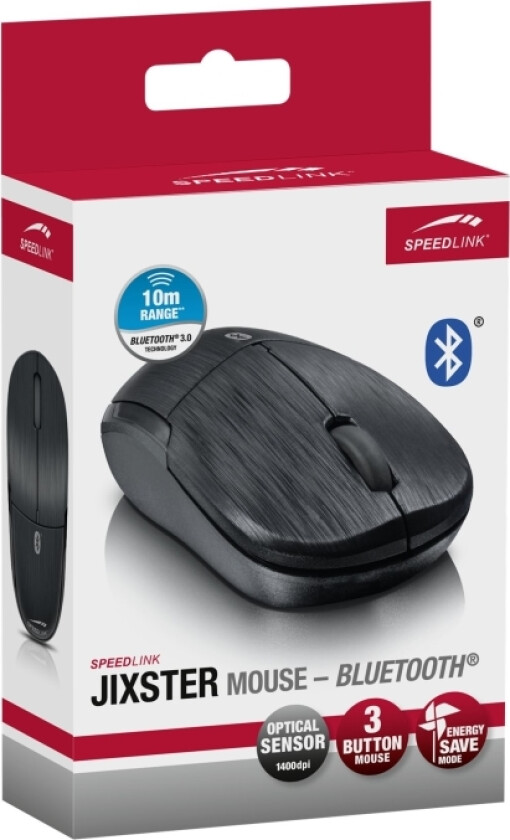 Speedlink Jixster - Mus - Høyre- Og Venstrehåndet - Optisk - 3 Knapper - Trådløs - Bluetooth 3.0 - Svart