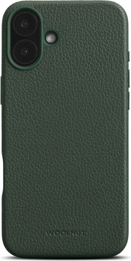 iPhone 16 Plus WOOLNUT Ekte Skinn Deksel - MagSafe Kompatibel - Grønn
