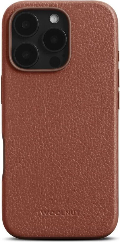 iPhone 16 Pro WOOLNUT Ekte Skinn Deksel - MagSafe Kompatibel - Brun
