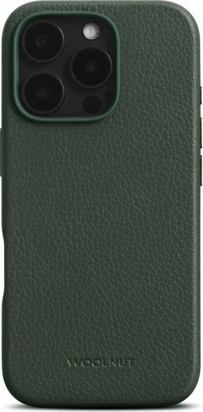 iPhone 16 Pro WOOLNUT Ekte Skinn Deksel - MagSafe Kompatibel - Grønn