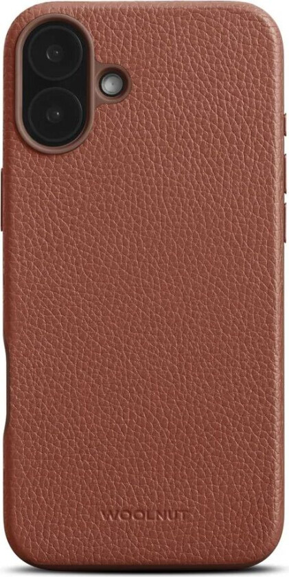 iPhone 16 Plus WOOLNUT Ekte Skinn Deksel - MagSafe Kompatibel - Brun