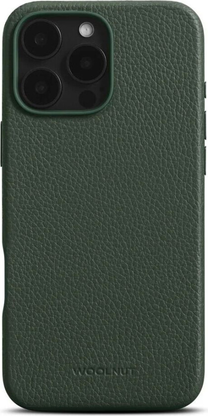 iPhone 16 Pro Max WOOLNUT Ekte Skinn Deksel - MagSafe Kompatibel - Grønn