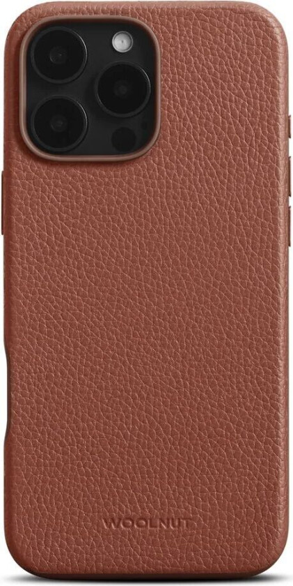 iPhone 16 Pro Max WOOLNUT Ekte Skinn Deksel - MagSafe Kompatibel - Brun