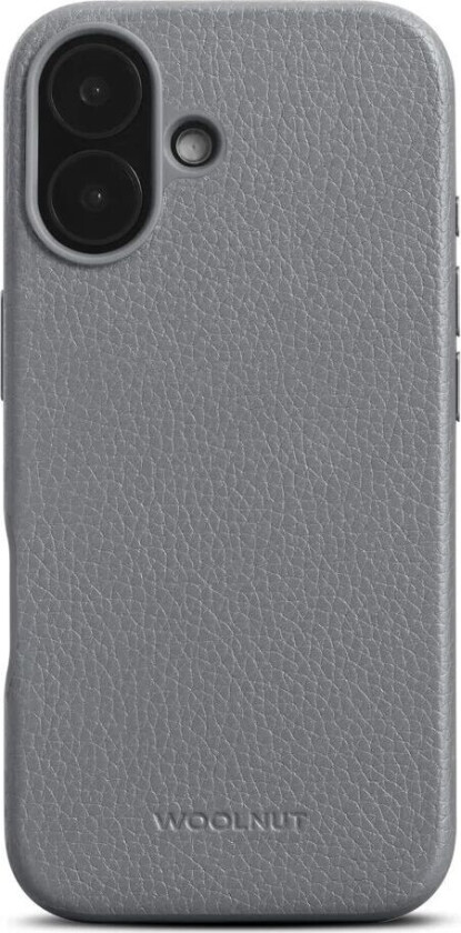 iPhone 16 WOOLNUT Ekte Skinn Deksel - MagSafe Kompatibel - Grå