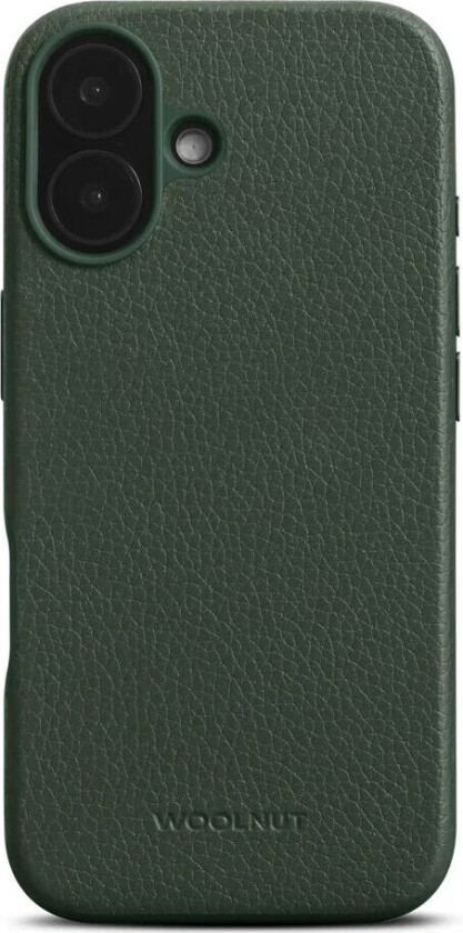 iPhone 16 WOOLNUT Ekte Skinn Deksel - MagSafe Kompatibel - Grønn