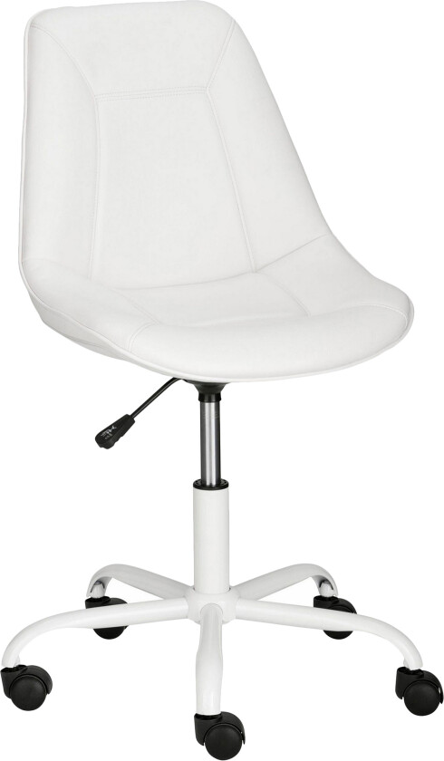 Dorina Kontorstol Kunstlær - Hvit/Metall