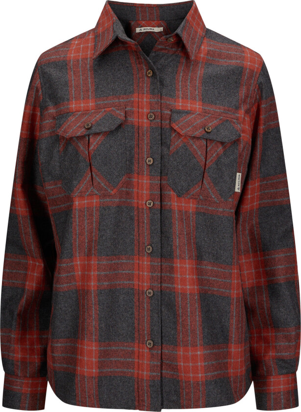 Women's ReBorn Woolshirt Check/Grey/Red S