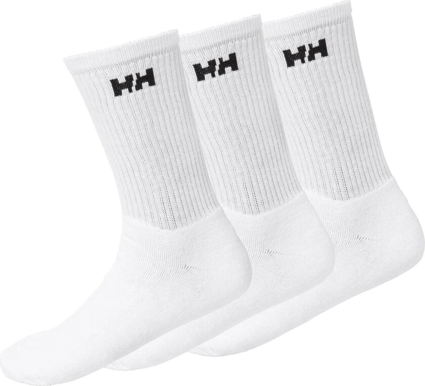 3-pack Slitesterke Bomull Sokker Hvit 35-38 Svart35-38