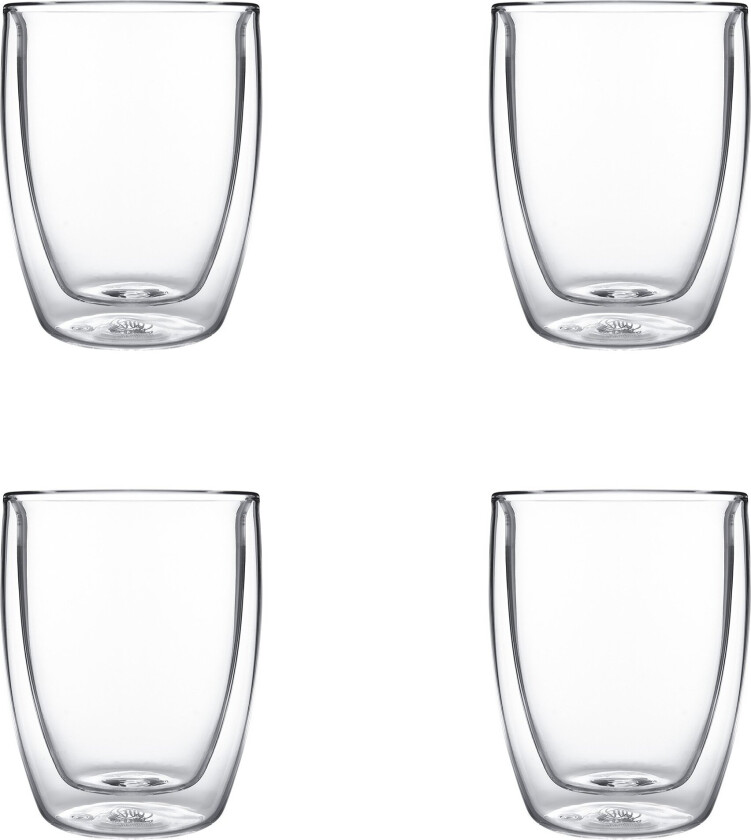 Dobbeltvegget Kaffeglass, 4 stk, medium