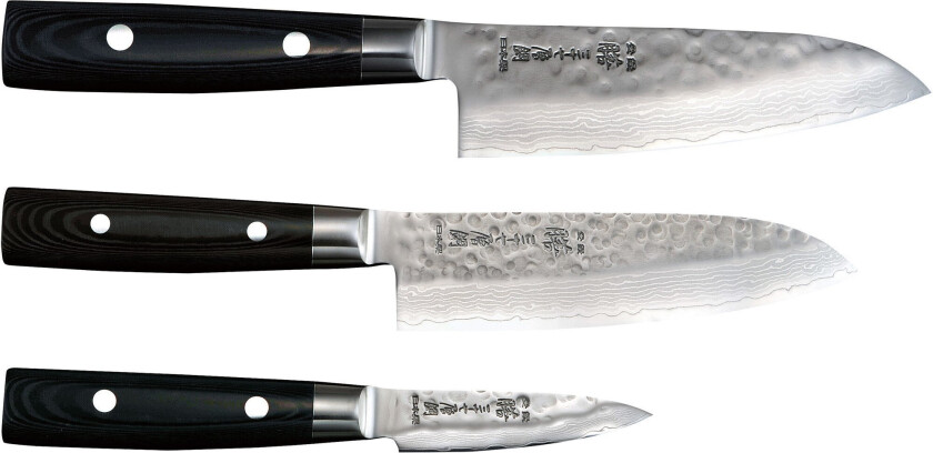 Knivsett Zen 3-del, 2 santoku og 1 skrellkniv
