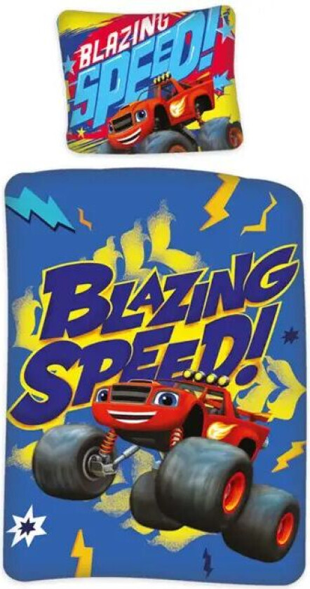 Junior Sengetøy - 100x140 cm - Blaze sengesett - 2 i 1 design - 100% bomull