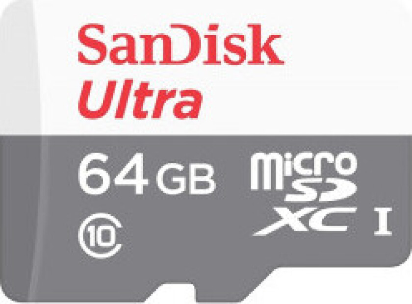 SanDisk Ultra microSDXC - 64GB Class 10 UHS-I 80MB/s minnekort med adapter