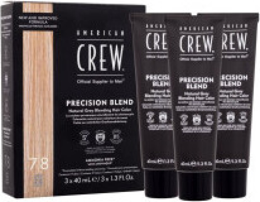 - Precision Blend Natural Grey Blending Hair Color 7/8 Light Claro Clair Blond - For Men, 3x40 ml