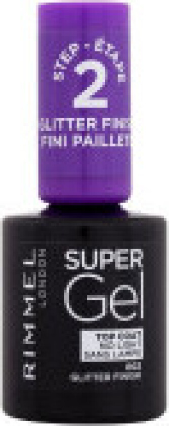 - Super Gel Top Coat 002 Glitter Finish - For Women, 12 ml