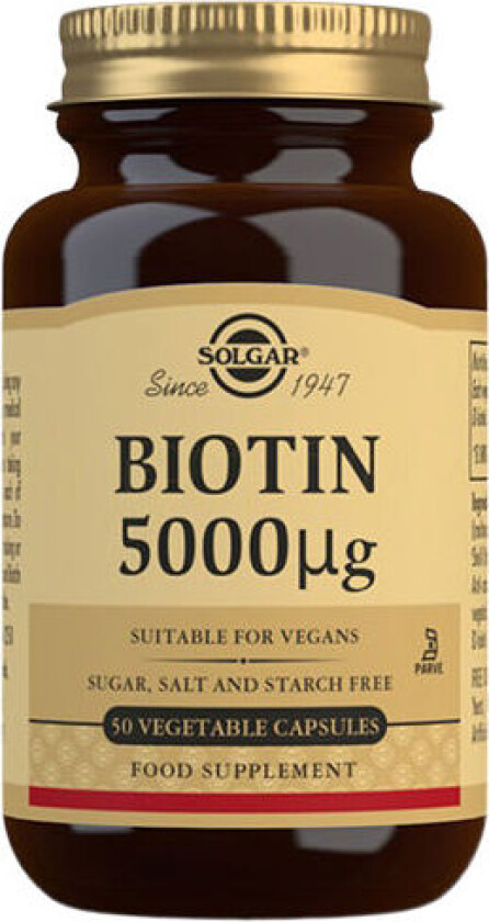 Biotin Vegan 5000 Ug - 50 Kapsler