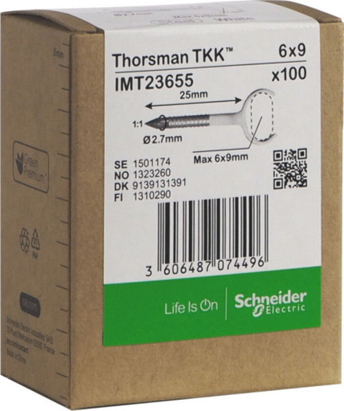 Metallklammer TKK 6x9 skrue 25mm 100stk