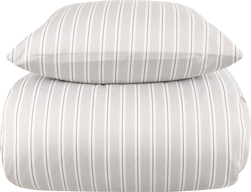 Stripete sengetøy 140x200 cm - 100% myk bomullssateng - Stripe grå - By Night sengesett