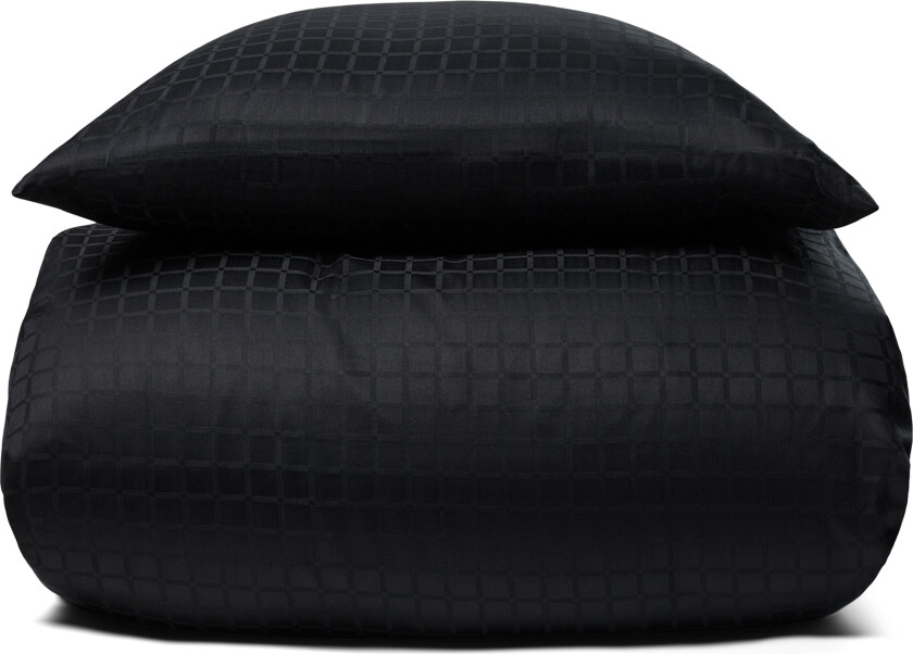 Luksuriøst sengetøy - 140x200 cm - 100 % bomullssateng sengetøy - Daisy svart - By Night jacquardvevd sengesett