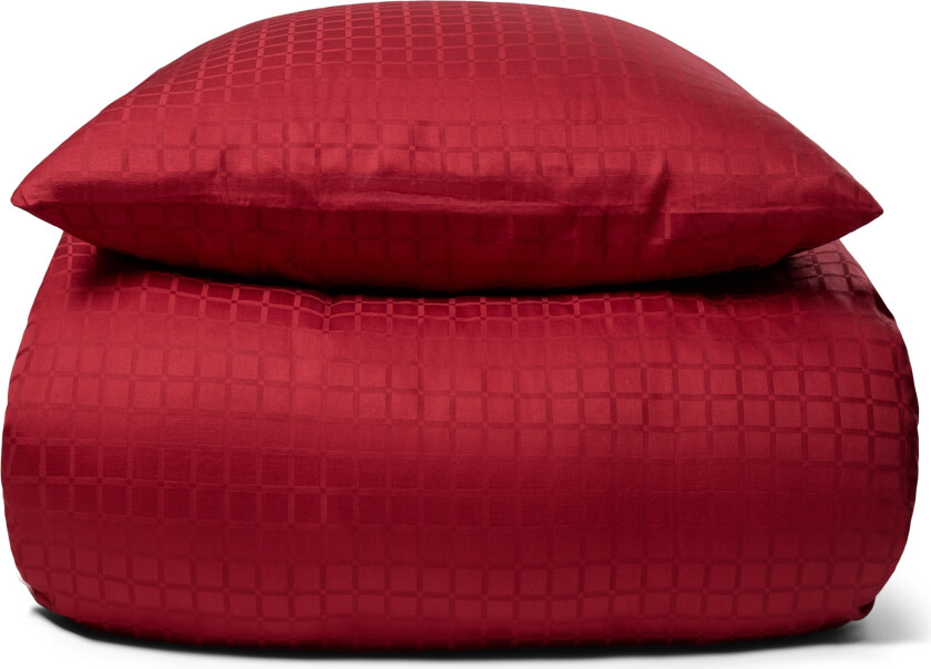 Luksuriøst sengetøy - 140x200 cm - 100% bomullssateng sengesett - Daisy rød - By Night jacquardvevd sengesett