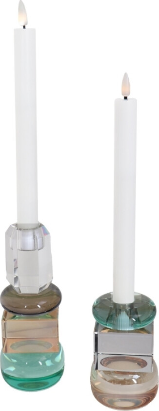 LED kronelys - 2 stk. - 25 cm. - 3D flamme - LED stearinlys til hjemmet