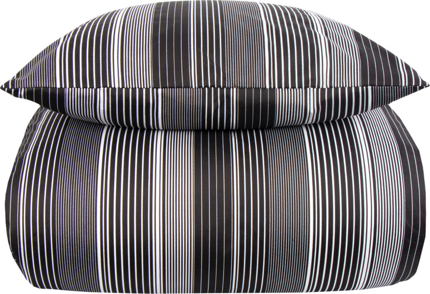 Sengetøy 140x200 cm - Stripet svart sengesett - IN Style sengetøy i mikrofiber