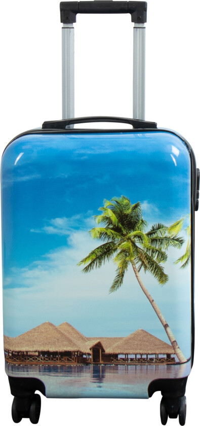 Kabinkoffert - Hardcase lettvektskoffert - Trolley med motiv - Strand og palmer