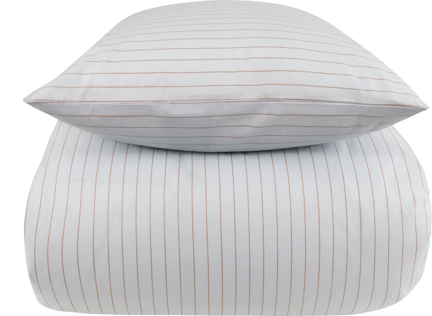 Dobbelt sengetøy 100 % bomull - 200x220 cm - Blåstripet sengesett - Nordstrand Home - Dynebetræk i 100 % bomull